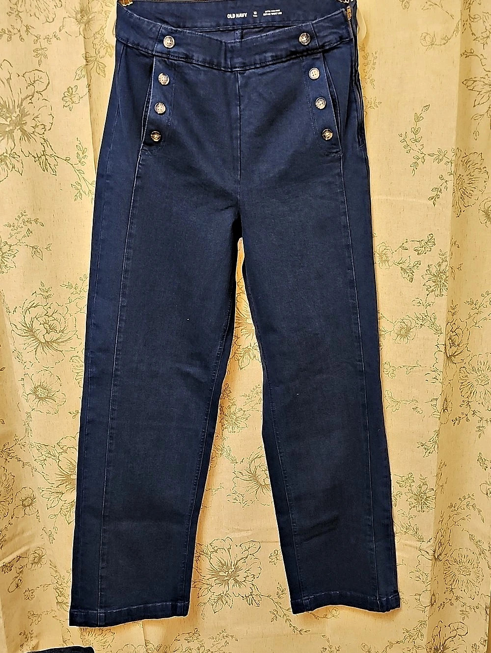 Old Navy Extra High-Rise Sky-Hi Straight Leg Straight Leg Pants in Blue Size 12
